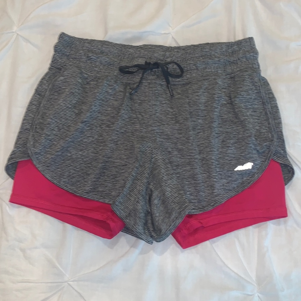 2 FOR $15 Avia Activewear Running Shorts with Pink Bike Shorts Liner Size M